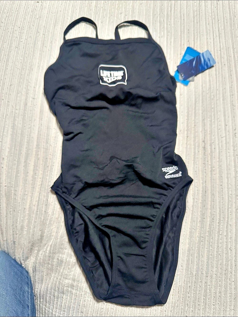 Speedo Endurance+ + Girls One-Piece Swimsuit Black NWT